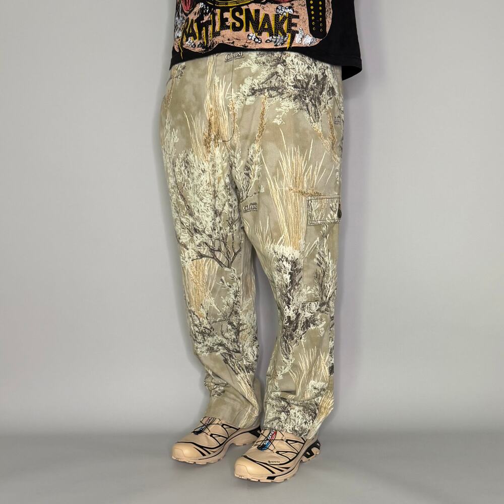 Vintage 90s Cabelas Camo Pants 42x28 Baggy Wide Leg Fit Woodland